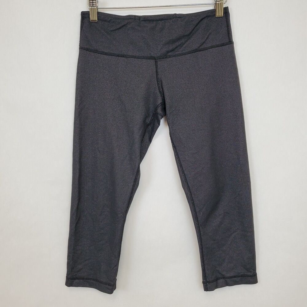 Lululemon Leggings Womens 4 Black Cropped Capri Mid Rise 20" Gym Run Workout